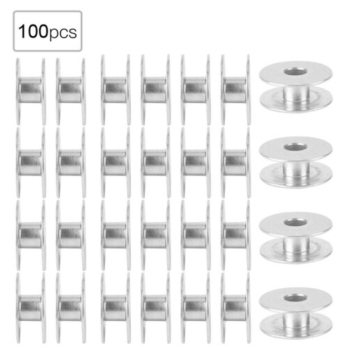 100pcs Aluminum Bobbins Empty Spool for Flat 2