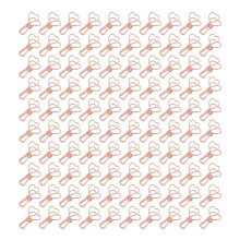 Lot de 100 pinces à reliure en métal doré rose en forme de cœur creux, à serrage puissant