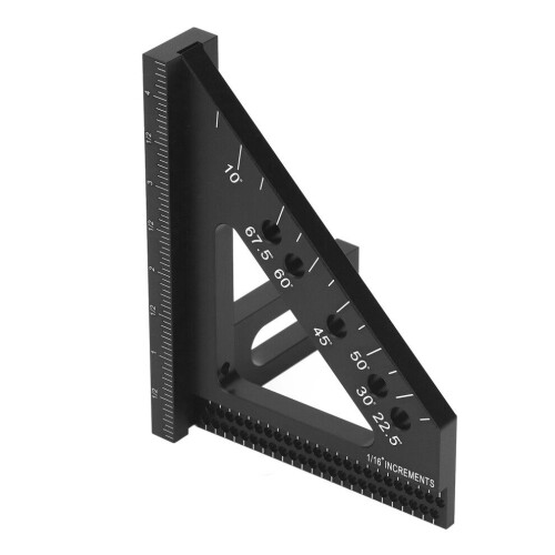 3D Multi-Angle Aluminum Ruler, 45/90 Square Woodworking Tool