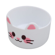 Lot de 3 manchons en silicone pour bouteille d'eau, motif chat, 8 x 6 cm, blancs