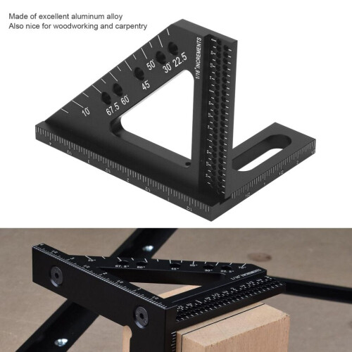 3D Multi-Angle Aluminum Ruler, 45/90 Square Woodworking Tool 2