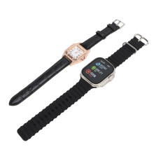 Reloj inteligente con pulsera rosa: monitor de actividad física y sueño de cuarzo de 250 mAh para Android