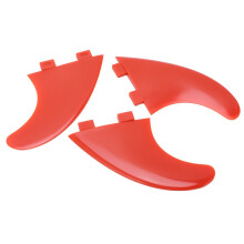 Set van 3 rode glasvezel surfvinnen/thrusters voor longboards en paddleboards