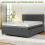(Double, Grey) Upholstered Bed Frame,Adjustable Headboard 1