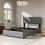 (Double, Grey) Upholstered Bed Frame,Adjustable Headboard 5