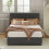 (Double, Grey) Upholstered Bed Frame,Adjustable Headboard 6