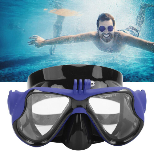 Professional Action Camera Diving Goggles with Tempered Glass, Blue