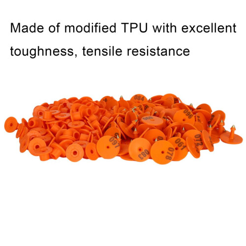 100PCS Orange Plastic Sheep Ear Tag Number Marker Identification Cards 2