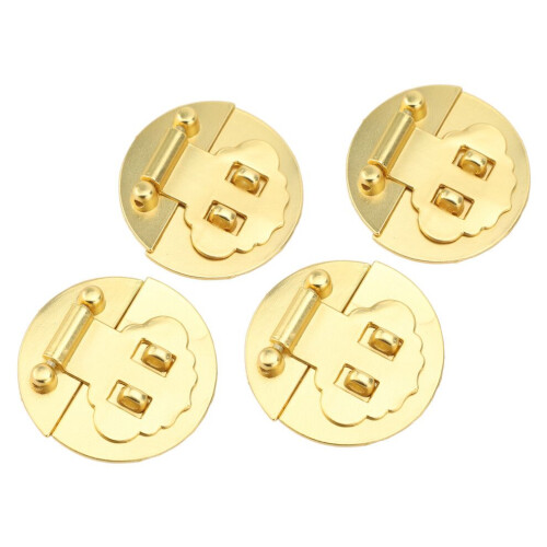 4 set trälåda hasplås 5 cm diameter guld 2