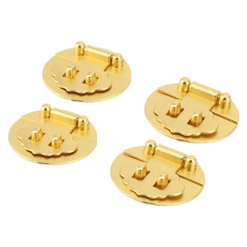 4 set trälåda hasplås 5 cm diameter guld 1