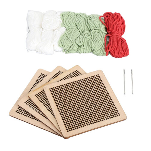 4Pcs Cross Stitch Beginner Kit Floral Pattern 1