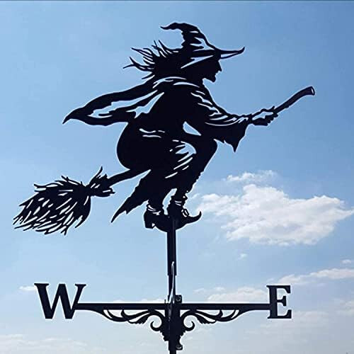 Ρετρό στυλ, Witch Weathervane για δείκτη κατεύθυνσης καιρού κήπου, ανθεκτικό στις 1