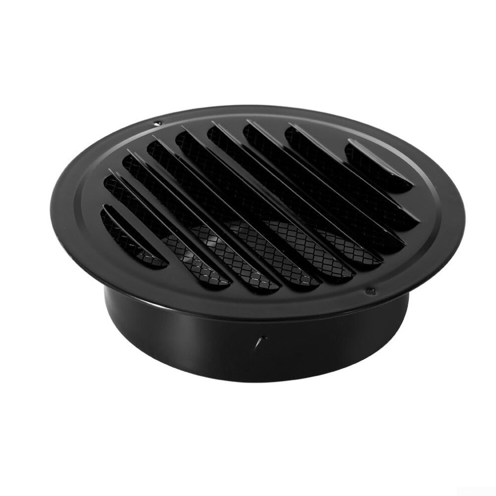70200Mm Round Stainless Steel Vent Grille For Exterior Wall Duct Ventilation With Fine Mesh Design 80Mm 9323874307305