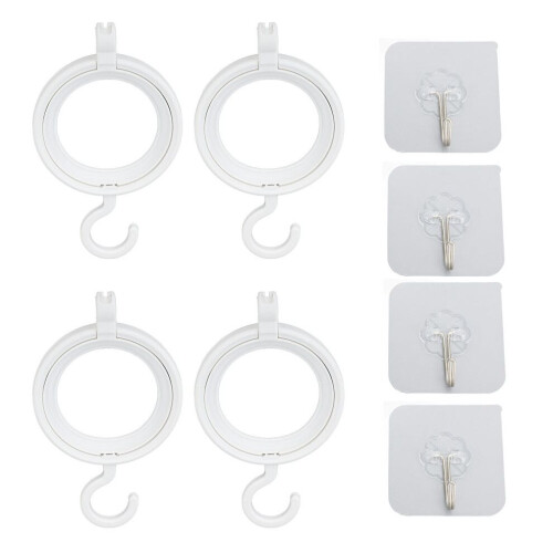4pcs Foldable ABS Hanging Wig Stand, White, for Display & Storage 1