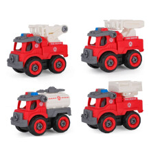 4Pcs Fire Truck Model Set Detachable DIY Plastic Toy for Kids
