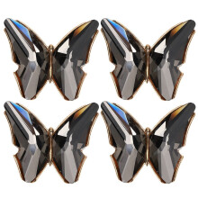 4 stuks elegante schoengespen met kristallen vlinders