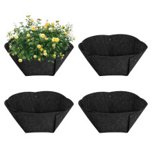 4 stuks vilten plantenbakvoeringen, ronde hangende bloempotten van 35,5 cm (14 inch), herbruikbaar.