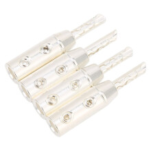 4 conectores banana plateados para cable de altavoz de 7 mm, BA1417