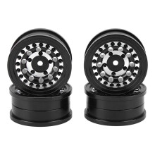 4 bujes de rueda RC de aleación de aluminio para FMS 1/18 1/24, color negro