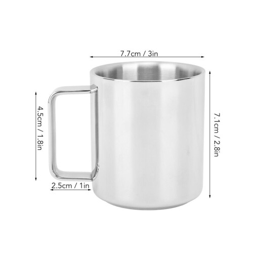 Mug isotherme à double paroi en acier 304, 250 ml, taille S 1