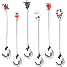 Verfijnde cadeautjeslepels, kersttheelepels, hoogwaardig roestvrijstalen servies voor de kerstviering.
