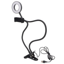 Selfie-Ringlicht mit Handyhalterung, 48 LEDs, 12 W, 3 Lichtmodi