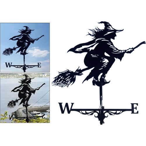 Witch Weathervane, Ανθεκτικό Υλικό, Ανοξείδωτο Ατσάλι, Δείκτης Καιρού, Εξαιρετικά Δώρα, 1