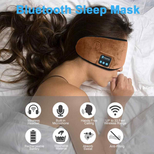 Ασύρματη μάσκα ύπνου με Bluetooth 5.0, ενσωματωμένα ακουστικά υψηλής πιστότητας 1