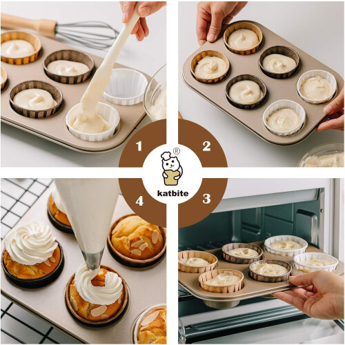 Χάρτινες θήκες για cupcakes, ανθεκτικές στο λίπος και αδιάβροχες θήκες ψησίματος, 2
