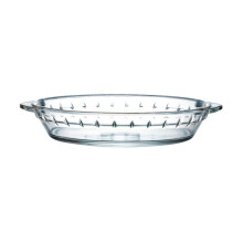 Borosilikatglas, krystalklar glastærteform, grebvenlige håndtag, 6,5 tommer diameter, jævn opvarmning, ikke-porøs overflade, mikrobølgeovn,