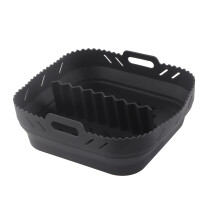 Wiederverwendbare Silikon-Heißluftfritteusen-Schalen für bequemes und sicheres Kochen, mit Griffen für einfache Handhabung, hitzebeständig bis