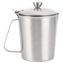 Professionelt baristaværktøj, mælkeskumkande i rustfrit stål, ergonomisk design med drypfri tud for jævn hældning, klare indvendige skalaer,
