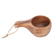 Kuksa, vas de băutură din lemn, cană cu design ergonomic cu textură unică, cană de călătorie cu manoperă rafinată, recipient ecologic cu