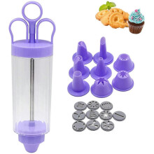 Cake Decorating Kit with Nozzles and Floral Tips, Cookie Press Piping Set for Professional-Looking Desserts, Versatile Baking Companion with Ergonomic