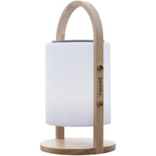 Lâmpada de alto-falante bluetooth sem fio - LUMISKY - WOODY PLAY - H37 cm - Cabo de madeira - LED branco e multicolorido regulável