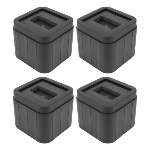 Adjustable Height Bed Risers Premium Rubber Furniture Elevation Blocks Non Slip Stability Support Stackable Riser Pads For Beds Sofas Tables Multi Pur 1