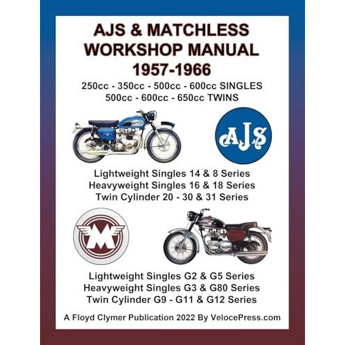 Ajs amp Matchless 19571966 Workshop Manual All Models Singles amp Twin
