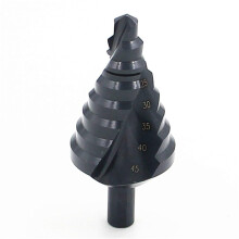 Step Drill Bit For Metal, HSS 1045mm, Black Nitriding, Triangle Shank, Grooved Core Hole Cutter Wood Reamer Drill Tool