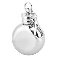 Mini garrafa de uísque portátil para entusiastas de camping, fácil de prender ao chaveiro, com vedação à prova de vazamentos, garrafa compacta
