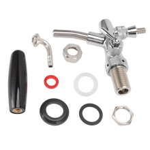 Adaptador de torneira de cerveja com núcleo em aço inoxidável, torneira com controle de fluxo para fabricação de cerveja profissional e amadora,