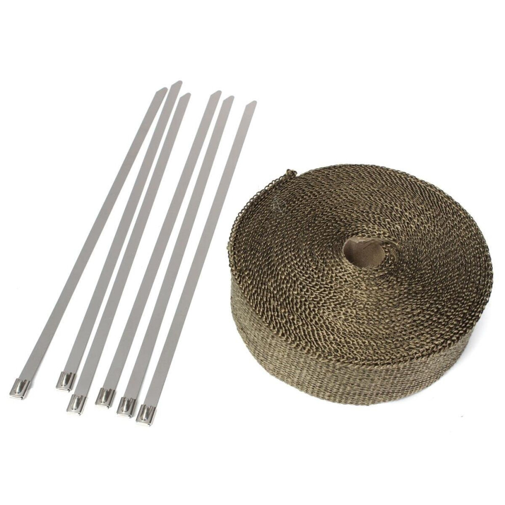 Exhaust Heat Wrap 15M X 50Mm Temp Flame Retardant Turbo Manifold Tape For Car And Motorcycle 9339159571958