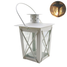 Tea Light Holder with 3D Hollow Structure, Vintage Mini Lantern Decorative Hanging Lanterns, Rustic Home Décor Lantern with Star Cutouts for Table