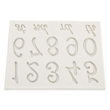 Múnlaí Fondant Silicone Uimhir0-9 le haghaidh Maisiú Císte, Múnlaí Bácála Neamhghreamaitheacha Silicone Grád Bia Liath, Oiriúnach do