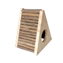 Natural Cool Wood Hamster Hideouts House With Climbing Ladder
