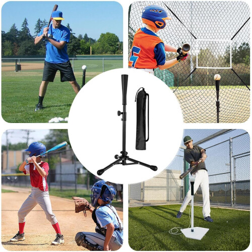Tee Ball Stand Adjustable Height Tripod BeginnerFriendly Portable Softball Training Tee With Bag For Ages 38 2