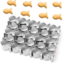 Foremka do ciastek z wykrojnikiem w kształcie złotej rybki, miniaturowe foremki do ciastek, 25 gniazd, narzędzie do pieczenia w kształcie ryby,