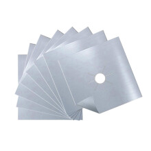 Stove Covers 8Piece Reusable NonStick Gas Range Protectors, EasyClean Hob Liners For Gas Hobs, Durable Silver