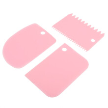 Deegschraper voor bakken, uniek ontwerp, multifunctionele komschraper, deegsnijder van antiaanbakmateriaal, perfect voor taartdecoratie (3 stuks,