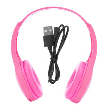 Căști wireless cu microfon pentru copii, căști pliabile Bluetooth 5.0 cu baterie reîncărcabilă și suport pentru radio FM, pernițe