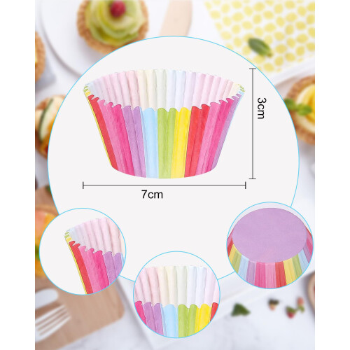 Χαρτόνια για cupcakes για ψήσιμο muffins, πολύχρωμος και εορταστικός τρόπος για να 1